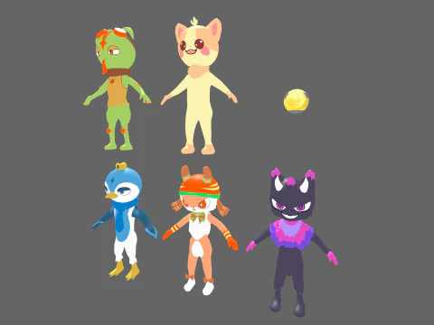 Low Poly Casual Monster Humanoid - Fantasy Characters Pack 3D Model