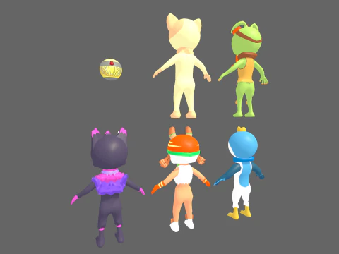 Low Poly Casual Monster Humanoid - Fantasy Characters Pack 3D Model