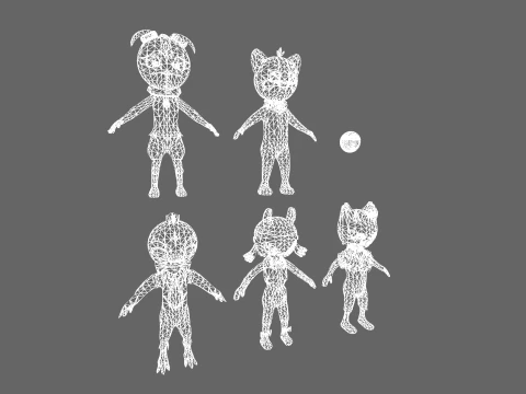Low Poly Casual Monster Humanoid - Fantasy Characters Pack 3D Model