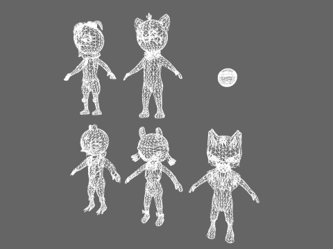 Low Poly Casual Monster Humanoid - Fantasy Characters Pack 3Dモデル