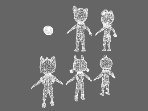 Low Poly Casual Monster Humanoid - Fantasy Characters Pack 3Dモデル