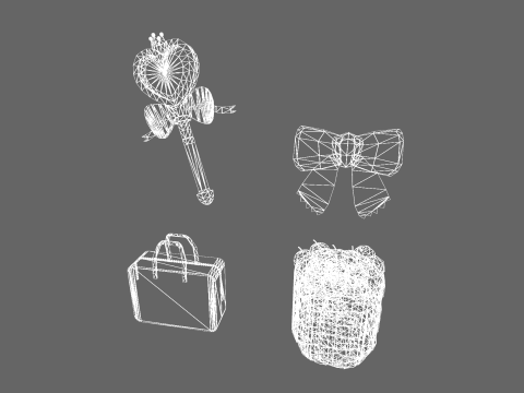 Low Poly 12 Girls - Fantasy Characters Pack 3D Model