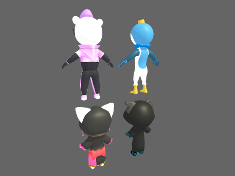 Low Poly 8 Animal Humanoids - Fantasy Characters Pack 3D Model
