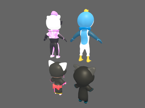 Low Poly 8 Animal Humanoids - Fantasy Characters Pack 3D Model