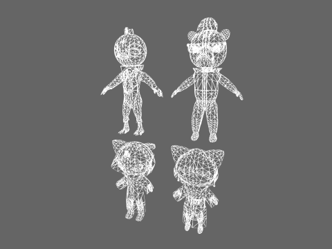 Low Poly 8 Animal Humanoids - Fantasy Characters Pack 3D Model