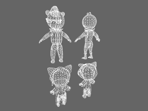 Low Poly 8 Animal Humanoids - Fantasy Characters Pack 3D Model