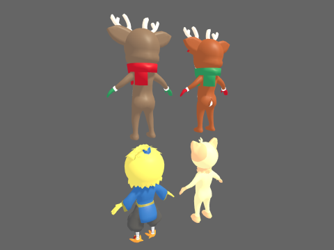 Low Poly 8 Animal Humanoids - Fantasy Characters Pack 3D Model