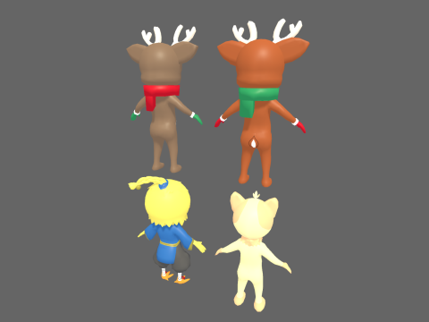 Low Poly 8 Animal Humanoids - Fantasy Characters Pack 3D Model