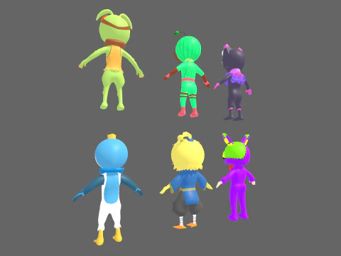 Low Poly 16 mostri casuali - Pacchetto personaggi fantasy Modello 3D