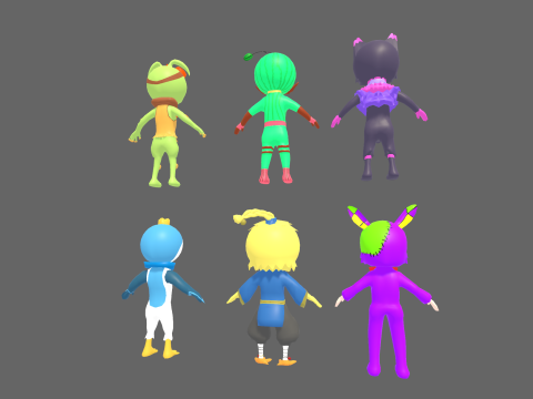 Low Poly 16 Casual Monsters - Fantasy Characters Pack 3Dモデル
