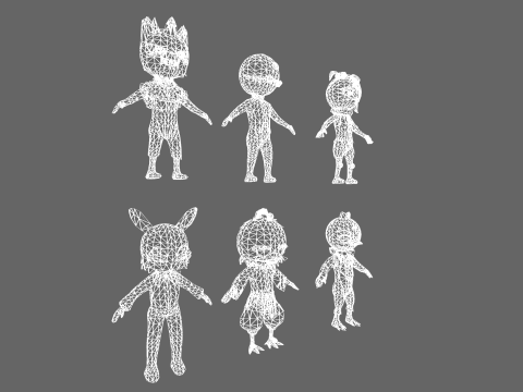 Low Poly 16 Casual Monsters - Fantasy Characters Pack 3Dモデル