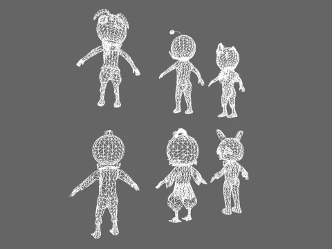 Low Poly 16 mostri casuali - Pacchetto personaggi fantasy Modello 3D