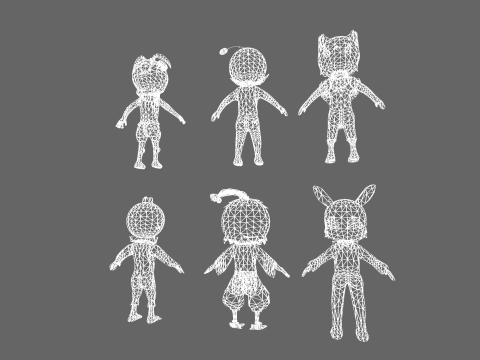 Low Poly 16 Casual Monsters - Fantasy Characters Pack 3Dモデル