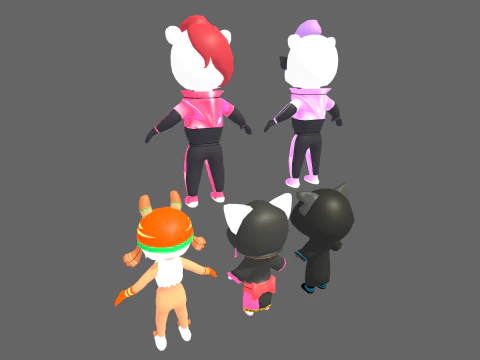 Low Poly 16 mostri casuali - Pacchetto personaggi fantasy Modello 3D