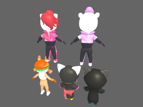 Low Poly 16 Casual Monsters - Fantasy Characters Pack 3Dモデル