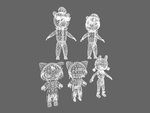 Low Poly 16 Casual Monsters - Fantasy Characters Pack 3Dモデル