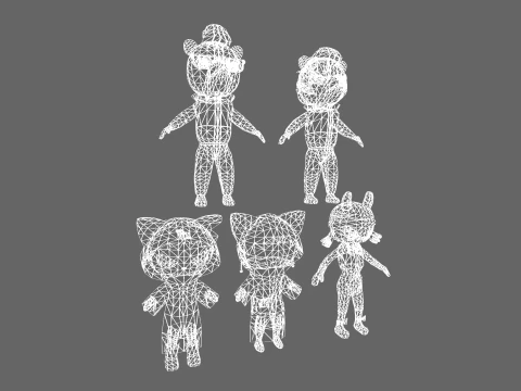 Low Poly 16 mostri casuali - Pacchetto personaggi fantasy Modello 3D