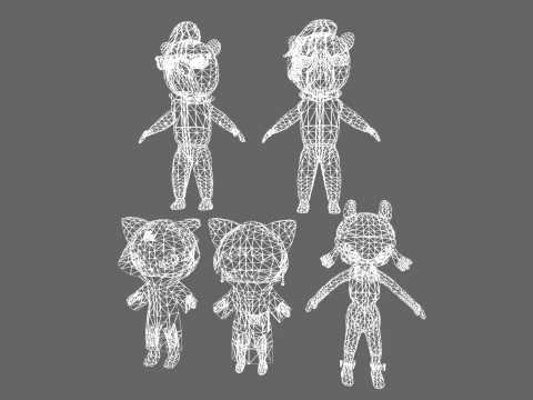 Low Poly 16 mostri casuali - Pacchetto personaggi fantasy Modello 3D