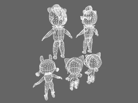 Low Poly 16 mostri casuali - Pacchetto personaggi fantasy Modello 3D