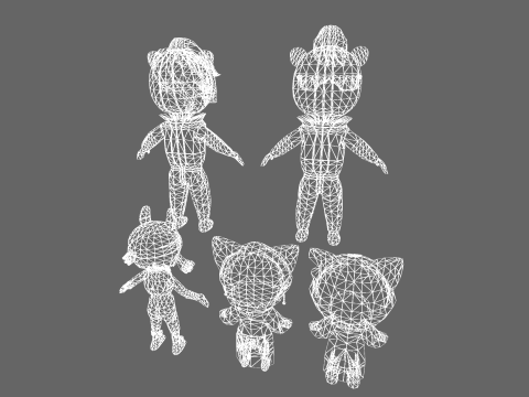 Low Poly 16 Casual Monsters - Fantasy Characters Pack 3Dモデル