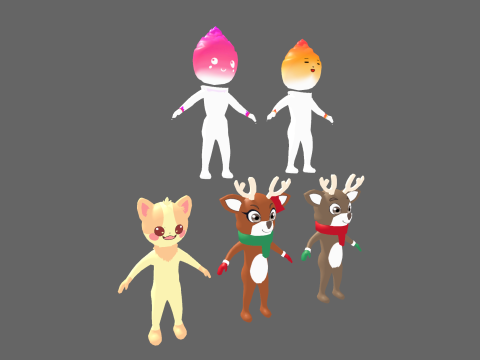 Low Poly 16 Casual Monsters - Fantasy Characters Pack 3Dモデル