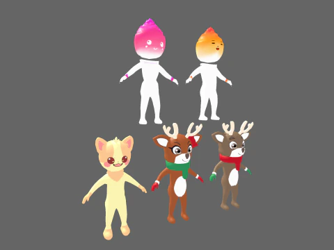 Low Poly 16 mostri casuali - Pacchetto personaggi fantasy Modello 3D