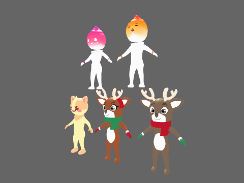 Low Poly 16 Casual Monsters - Fantasy Characters Pack 3Dモデル
