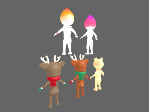 Low Poly 16 mostri casuali - Pacchetto personaggi fantasy Modello 3D