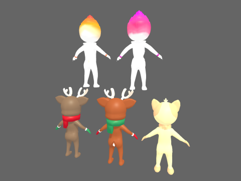 Low Poly 16 Casual Monsters - Fantasy Characters Pack 3Dモデル