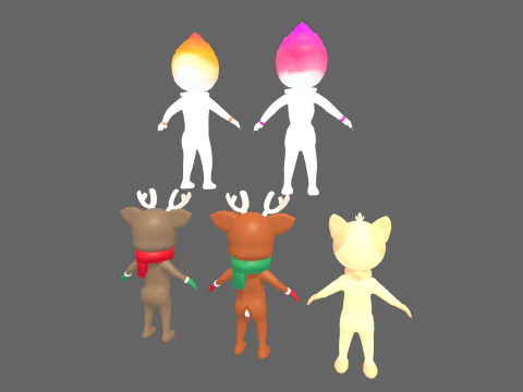 Low Poly 16 mostri casuali - Pacchetto personaggi fantasy Modello 3D