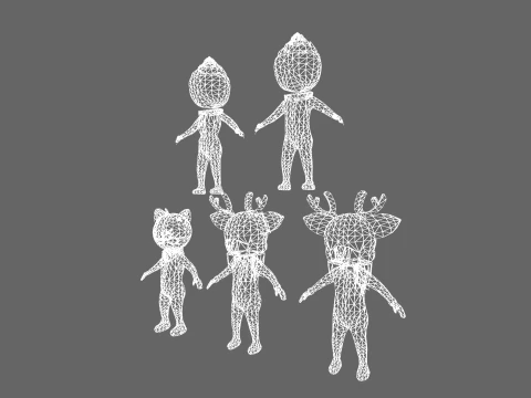 Low Poly 16 mostri casuali - Pacchetto personaggi fantasy Modello 3D