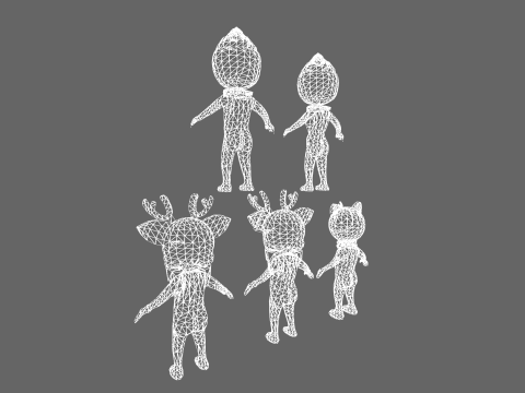 Low Poly 16 Casual Monsters - Fantasy Characters Pack 3Dモデル