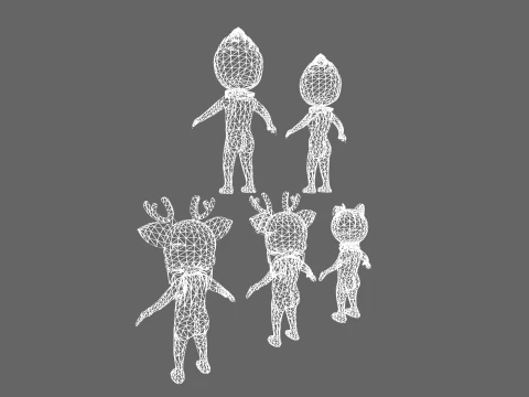 Low Poly 16 mostri casuali - Pacchetto personaggi fantasy Modello 3D