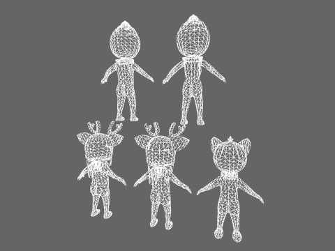 Low Poly 16 Casual Monsters - Fantasy Characters Pack 3Dモデル