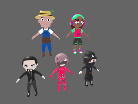 Low Poly 10 Boys - Fantasy Characters Pack 3D Model