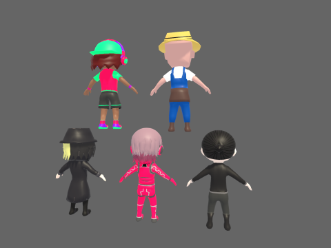 Low Poly 10 Boys - Fantasy Characters Pack 3D Model