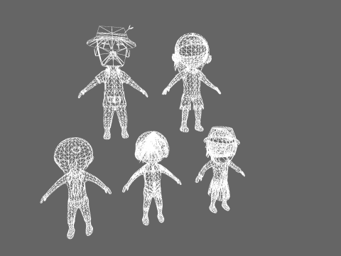 Low Poly 10 Boys - Fantasy Characters Pack 3D Model