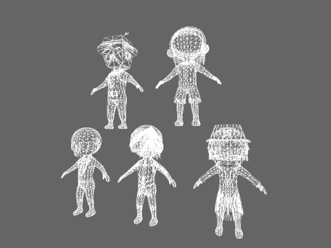 Low Poly 10 Boys - Fantasy Characters Pack 3D Model