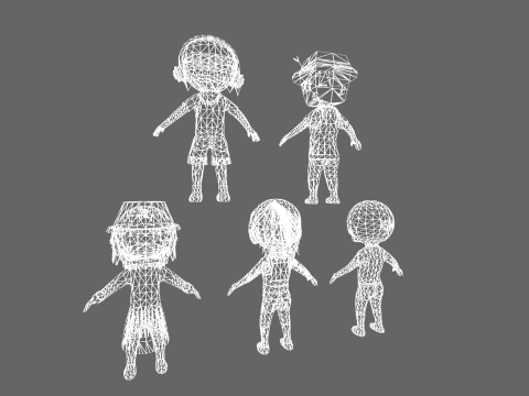 Low Poly 10 Boys - Fantasy Characters Pack 3D Model