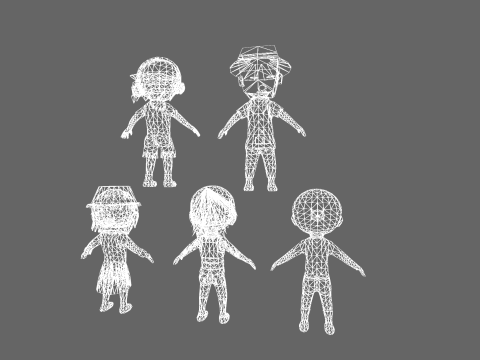 Low Poly 10 Boys - Fantasy Characters Pack 3D Model