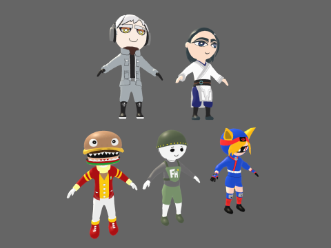 Low Poly 10 Boys - Fantasy Characters Pack 3D Model