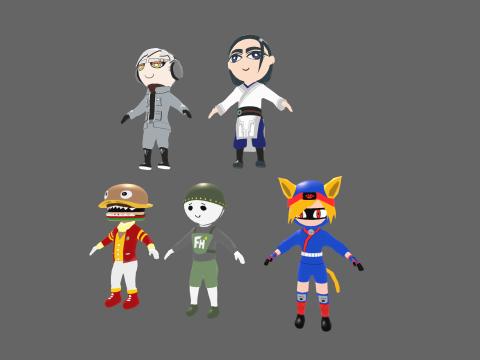 Low Poly 10 Boys - Fantasy Characters Pack 3D Model