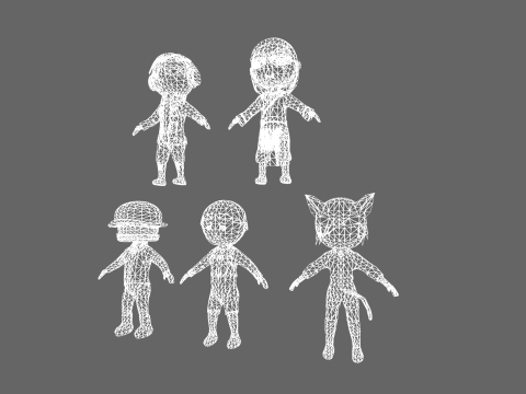 Low Poly 10 Boys - Fantasy Characters Pack 3D Model