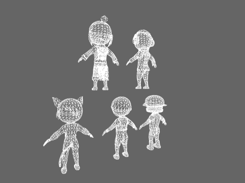 Low Poly 10 Boys - Fantasy Characters Pack 3D Model