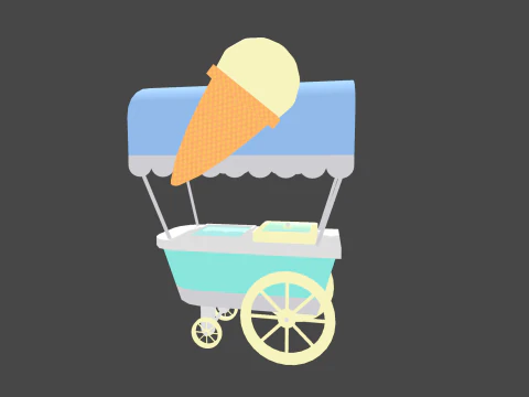Low Poly Casual Ice Creams 3D Model