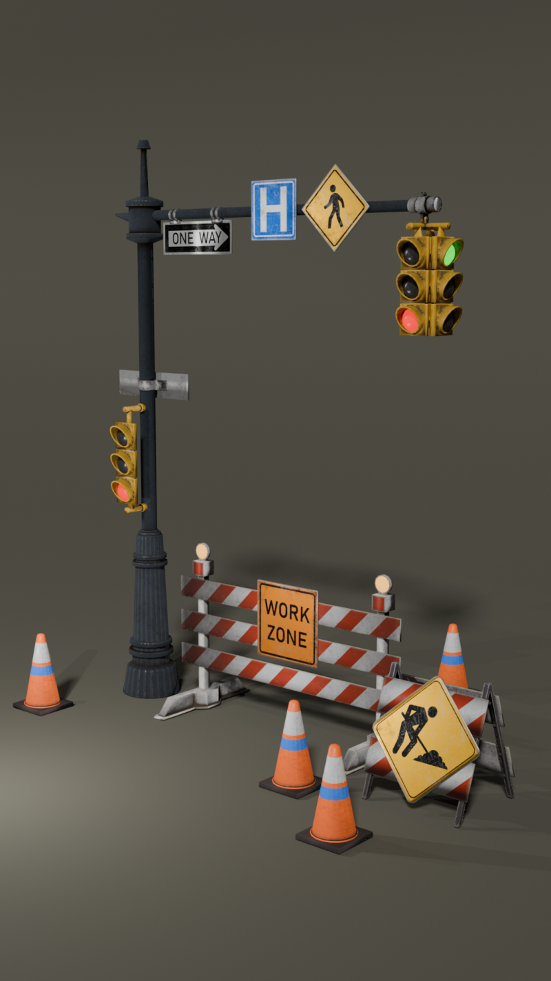Road signs 3D Модель .c4d .max .obj .3ds .fbx .stl .blend 