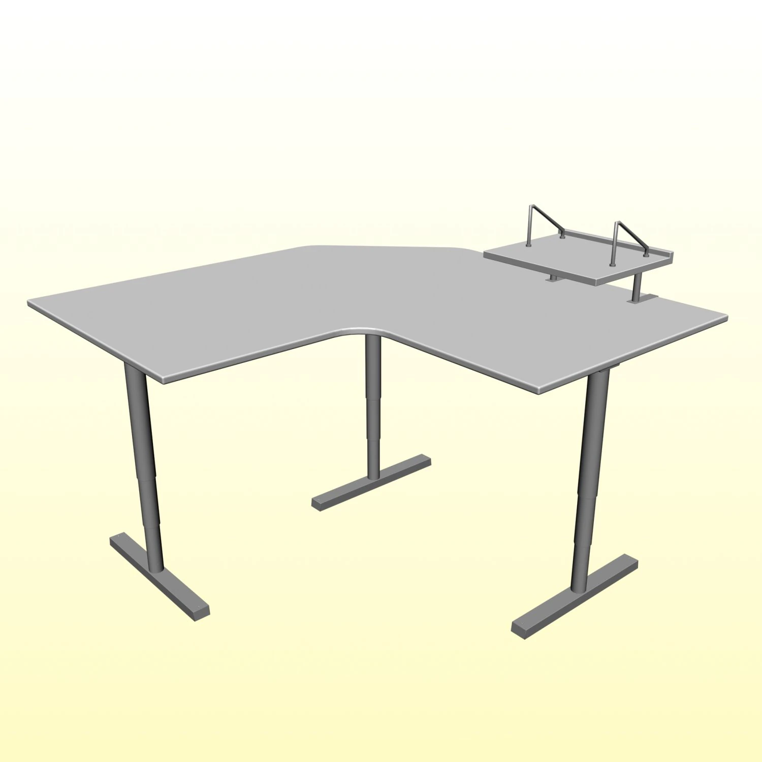 OFFICE CORNER DESK P P01 3D Model .c4d .max .obj .3ds .fbx .stl .blend