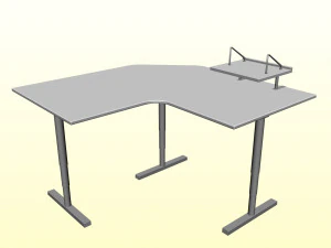 B&Uuml;RO-ECKSCHREIBTISCH P P01 3D Modell