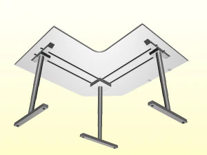 OFFICE CORNER DESK P P01 3D Model
