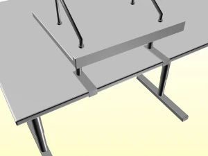 OFFICE CORNER DESK P P01 3D Model